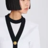 Two-tone monogrammed knit cardigan Two-tone monogrammed knit cardigan