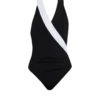 Two-tone one-piece swimsuit