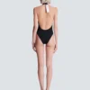 Two-tone one-piece swimsuit
