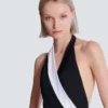 Two-tone one-piece swimsuit
