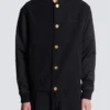 Varsity jacket in grain de poudre wool and satin Varsity jacket in grain de poudre wool and satin