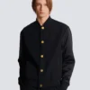 Varsity jacket in grain de poudre wool and satin Varsity jacket in grain de poudre wool and satin