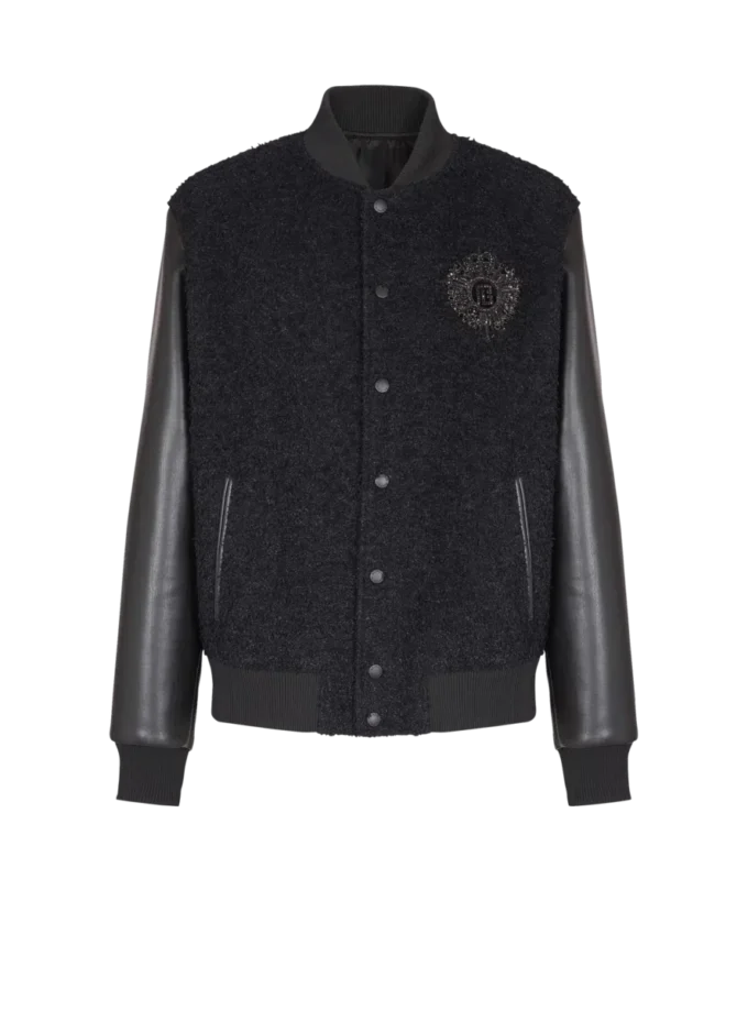 Varsity tweed and faux leather jacket Varsity tweed and faux leather jacket
