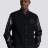 Varsity tweed and faux leather jacket Varsity tweed and faux leather jacket