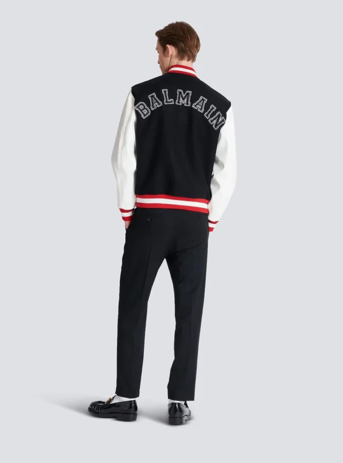 Varsity wool and faux leather jacket Varsity wool and faux leather jacket