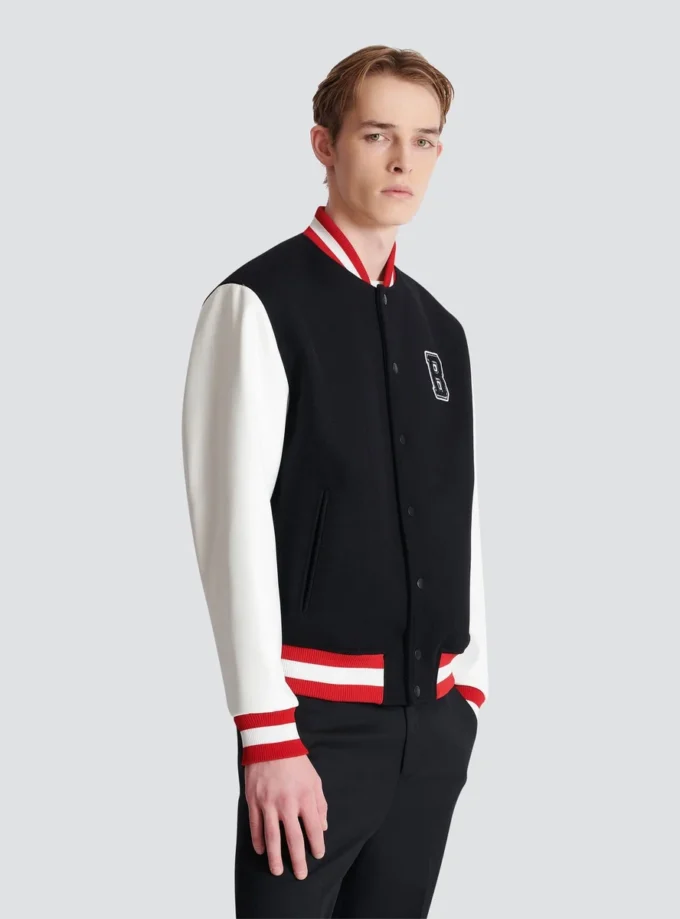 Varsity wool and faux leather jacket Varsity wool and faux leather jacket