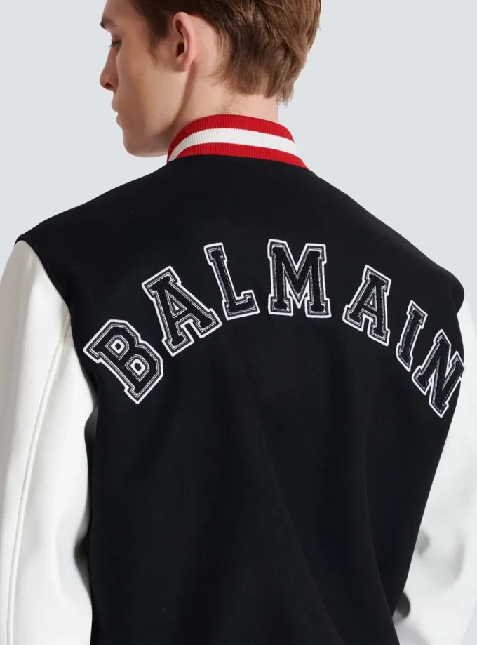 Varsity wool and faux leather jacket Varsity wool and faux leather jacket