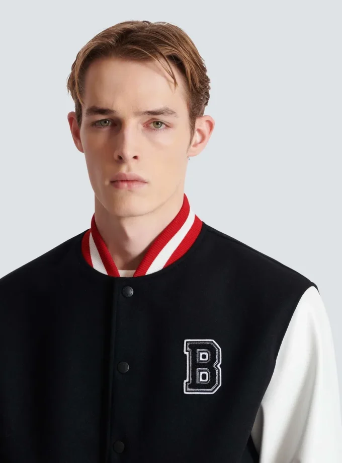Varsity wool and faux leather jacket Varsity wool and faux leather jacket