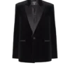 Velvet and satin 1-button blazer Velvet and satin 1-button blazer