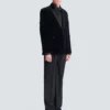 Velvet and satin 1-button blazer Velvet and satin 1-button blazer