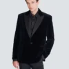Velvet and satin 1-button blazer Velvet and satin 1-button blazer