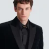 Velvet and satin 1-button blazer Velvet and satin 1-button blazer