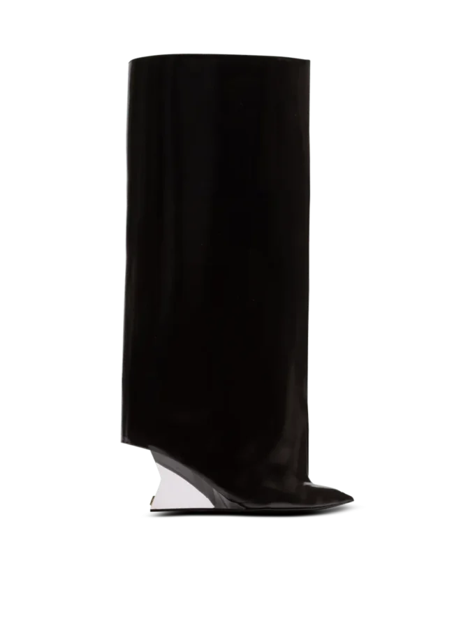 Wedge calfskin leather boots