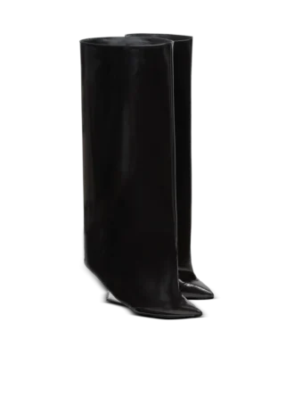 Wedge calfskin leather boots