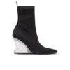 Wedge knit ankle boots