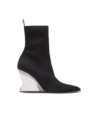 Wedge knit ankle boots
