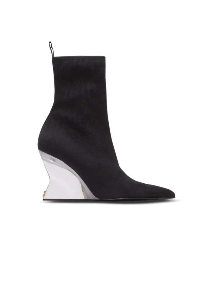 Wedge knit ankle boots