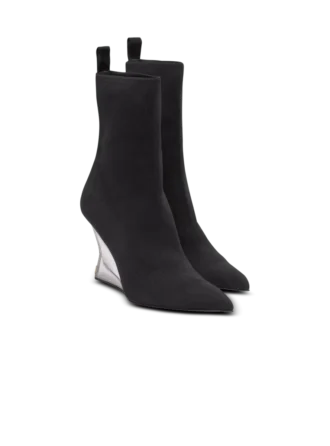 Wedge knit ankle boots