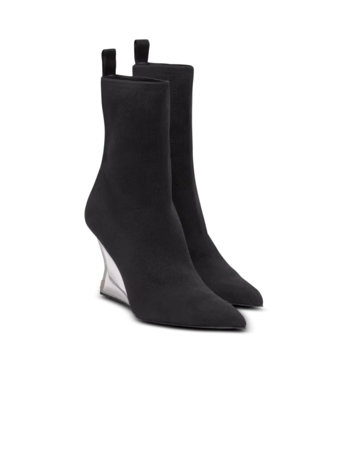 Wedge knit ankle boots