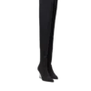 Wedge knit thigh-high boots