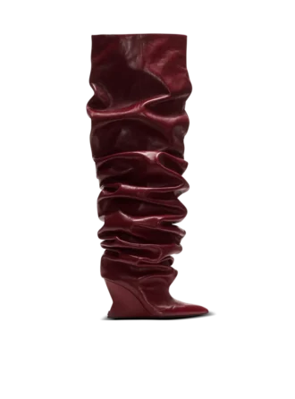 Wedge thigh-high boots