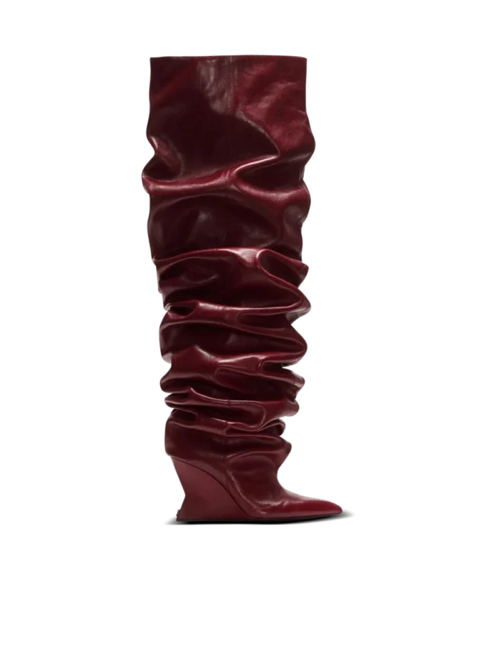 Wedge thigh-high boots