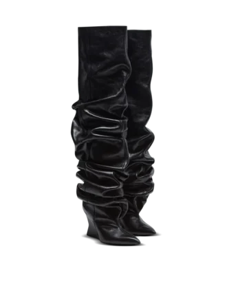 Wedge thigh-high boots