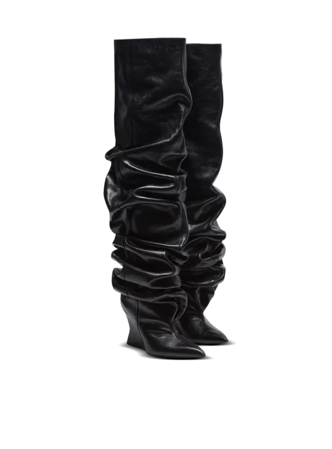 Wedge thigh-high boots