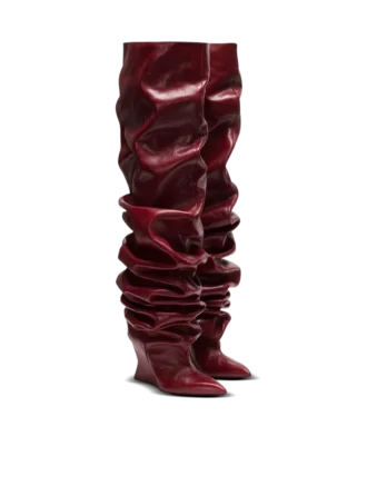 Wedge thigh-high boots