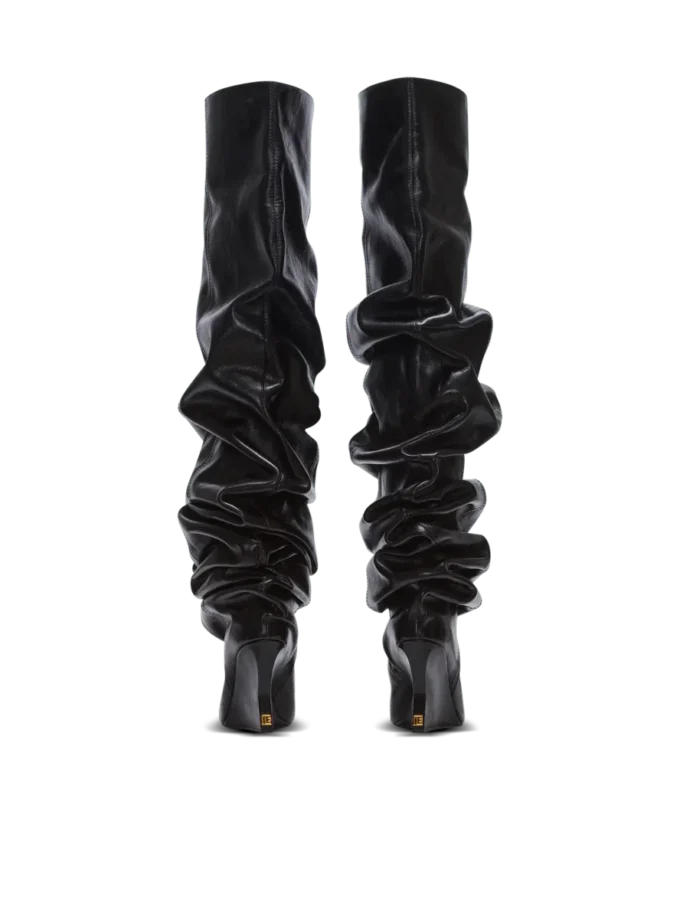 Wedge thigh-high boots