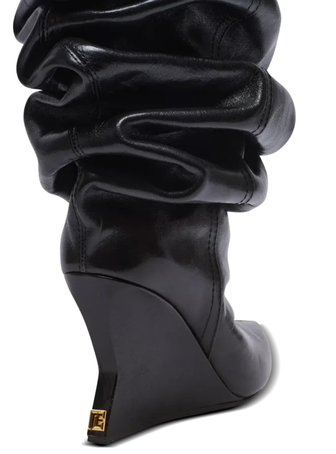 Wedge thigh-high boots