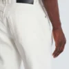 White denim straight-cut jeans