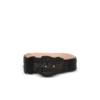 Wide crocodile-print leather belt