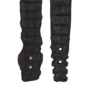 Wide crocodile-print leather belt