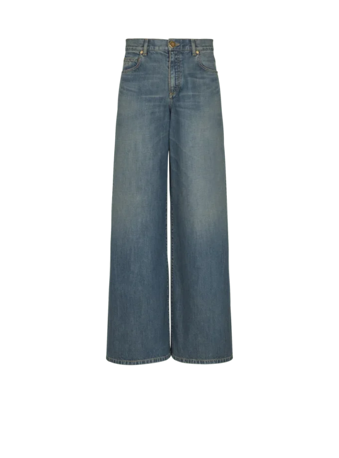 Wide-leg faded denim jeans Wide-leg faded denim jeans