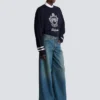 Wide-leg faded denim jeans Wide-leg faded denim jeans