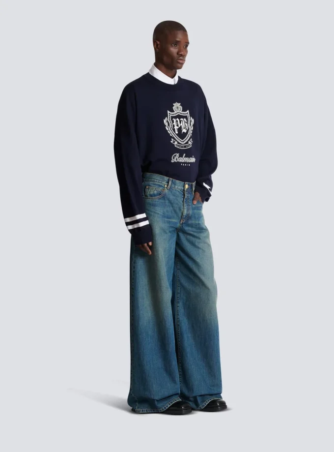 Wide-leg faded denim jeans Wide-leg faded denim jeans