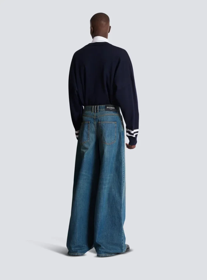 Wide-leg faded denim jeans Wide-leg faded denim jeans