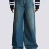 Wide-leg faded denim jeans Wide-leg faded denim jeans