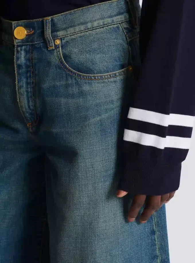 Wide-leg faded denim jeans Wide-leg faded denim jeans