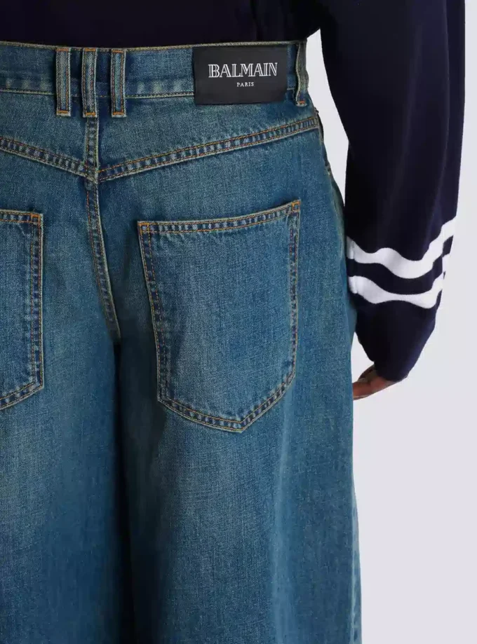 Wide-leg faded denim jeans Wide-leg faded denim jeans