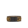 Wide waist belt in braided chains and leather