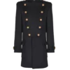 Wool and cashmere coat with detachable bib front Wool and cashmere coat with detachable bib front