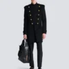 Wool and cashmere coat with detachable bib front Wool and cashmere coat with detachable bib front