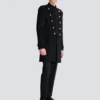 Wool and cashmere coat with detachable bib front Wool and cashmere coat with detachable bib front