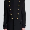 Wool and cashmere coat with detachable bib front Wool and cashmere coat with detachable bib front