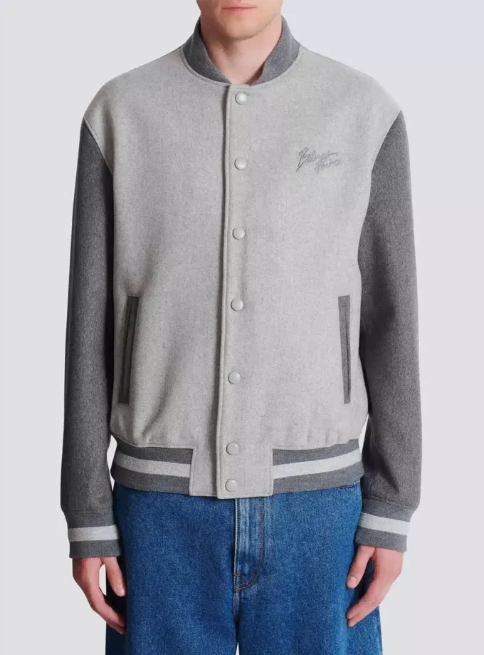 Wool and cashmere varsity jacket Wool and cashmere varsity jacket