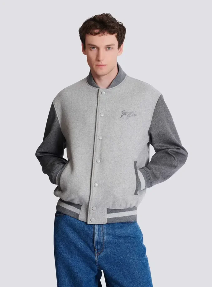 Wool and cashmere varsity jacket Wool and cashmere varsity jacket