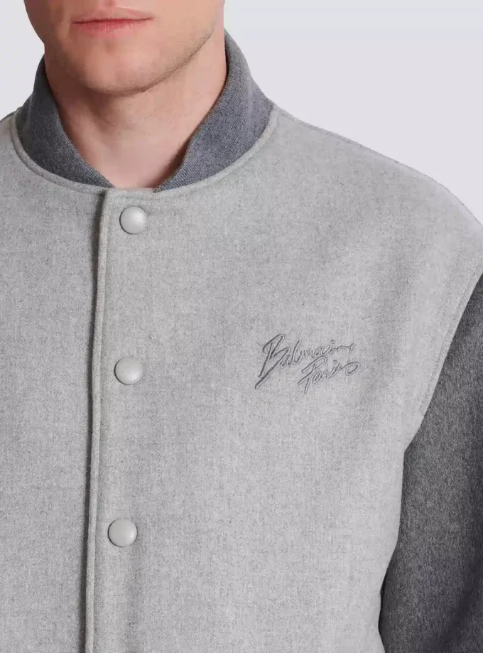 Wool and cashmere varsity jacket Wool and cashmere varsity jacket