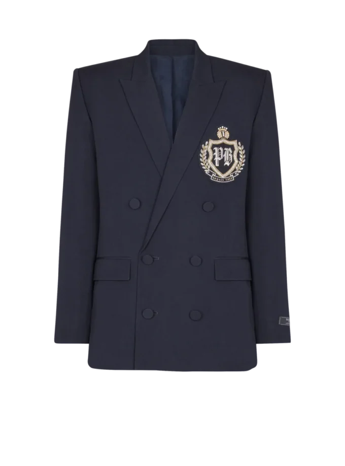 Wool blazer with crystal patch Wool blazer with crystal patch